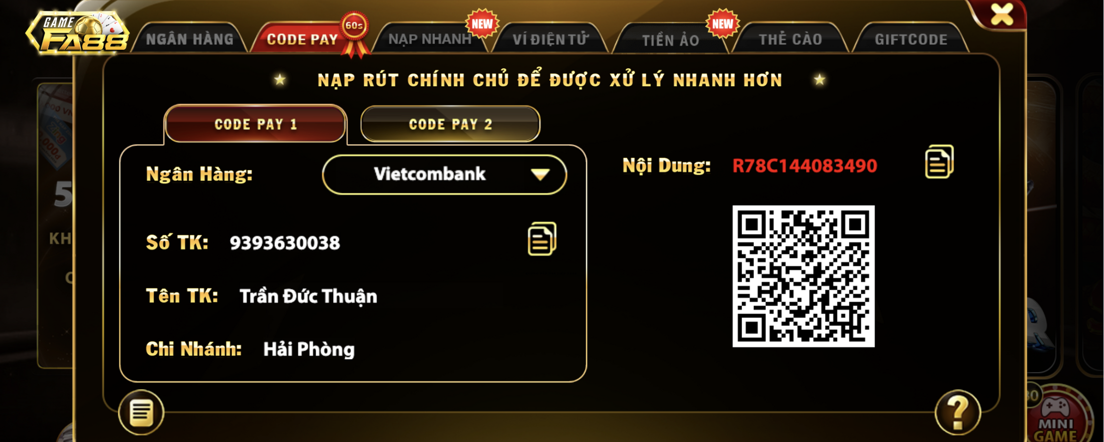 Nạp Tiền FA88 - Hướng Dẫn Chi Tiết Qua 5 Phương Thức Phổ Biến Nhất