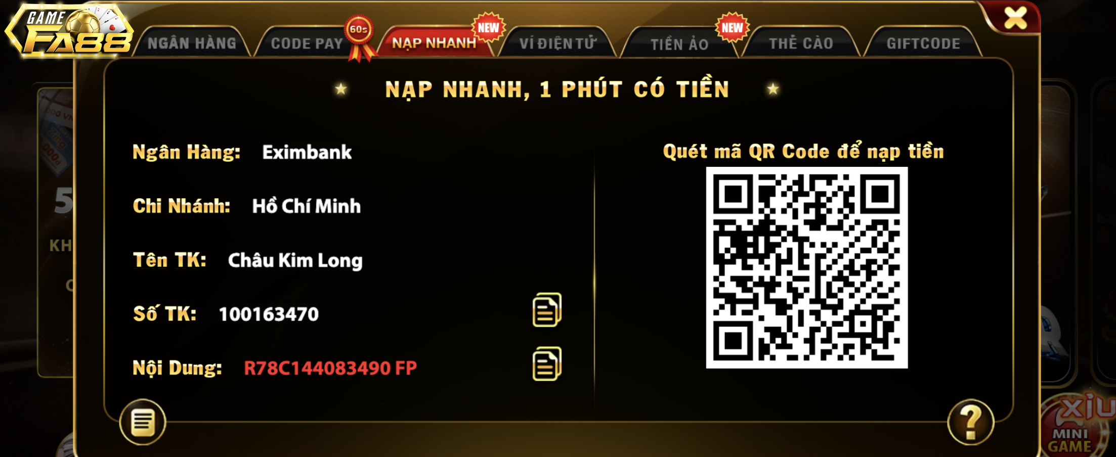 Nạp Tiền FA88 - Hướng Dẫn Chi Tiết Qua 5 Phương Thức Phổ Biến Nhất