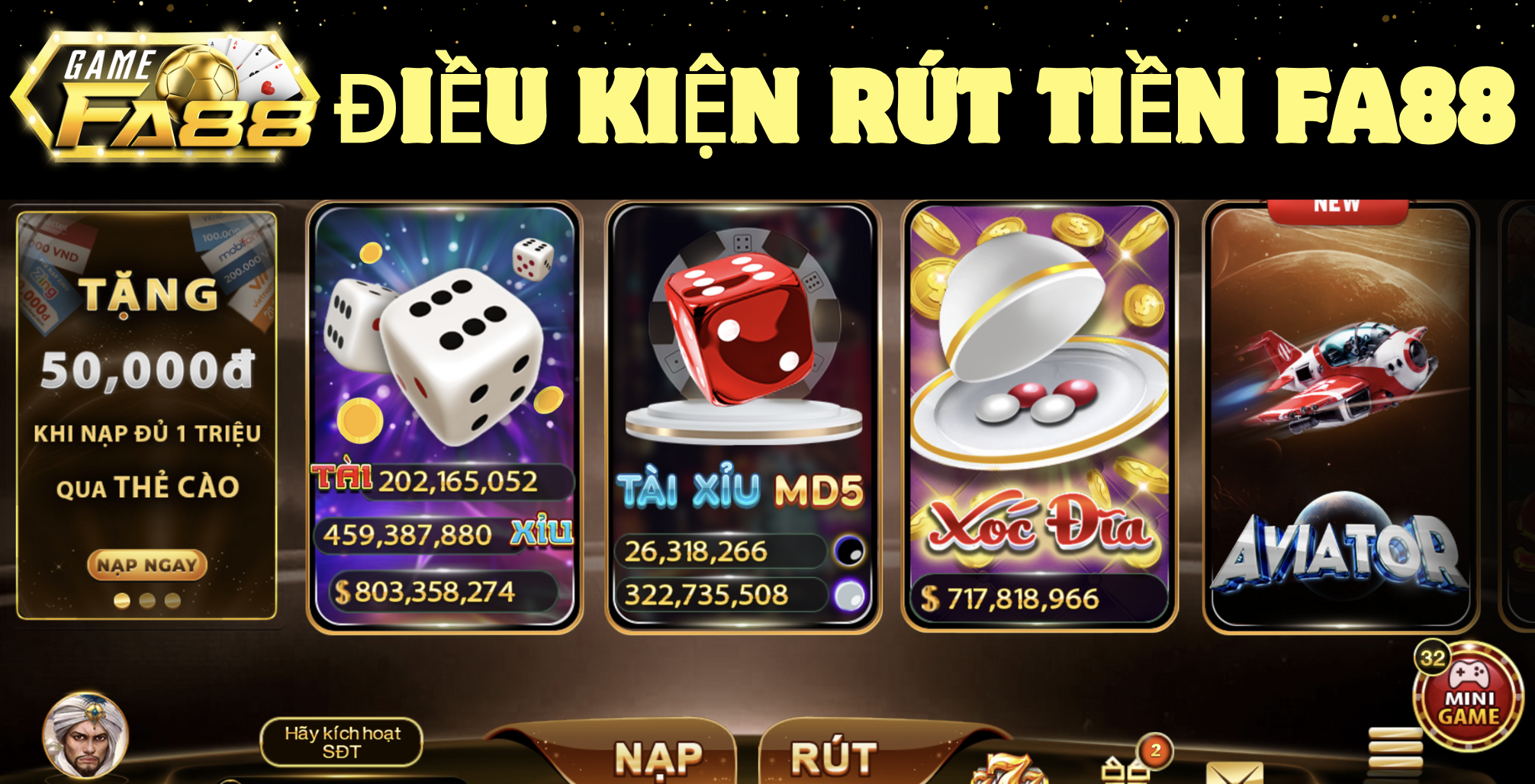 Rút Tiền FA88 - Đưa Tiền Về Tài Khoản Nhanh Chóng và An Toàn