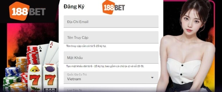 Cách đăng ký tài khoản tại 188Bet chơi cá cược online cho newbie
